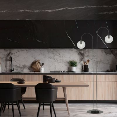 Lampa stojąca 2x10 W czarna 1286LP2 Emibig Archi