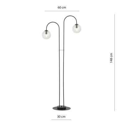 Lampa stojąca 2x10 W czarna 1286LP2 Emibig Archi