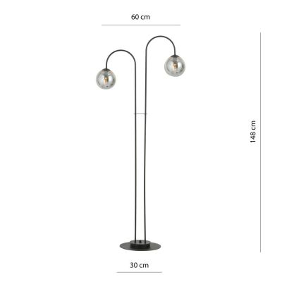 Lampa stojąca 2x10 W czarna 1287LP2 Emibig Archi