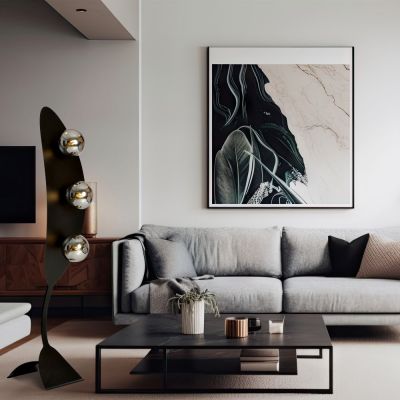 Lampa stojąca 3x10 W czarna 1300LP3 Emibig Aura