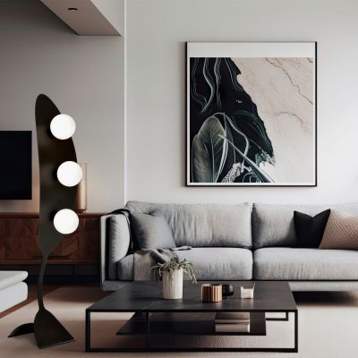 Lampa stojąca 3x10 W czarna 1301LP3 Emibig Aura