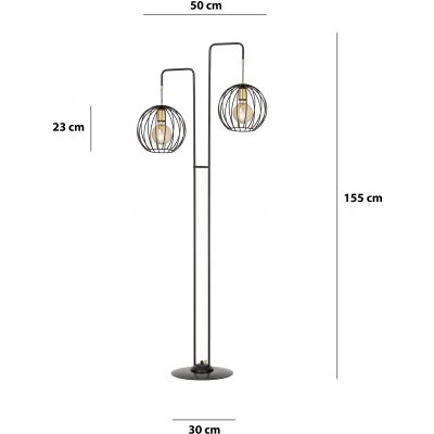 Lampa stojąca 2x15 W czarna-złota 144LP2 Emibig Albio