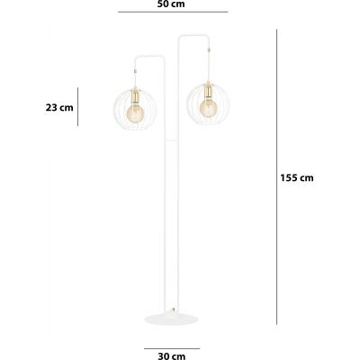 Lampa stojąca 2x15 W biała-złota 145LP2 Emibig Albio