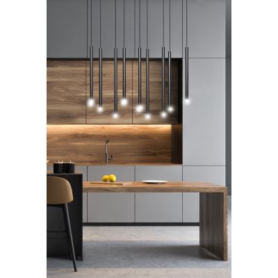 Lampa wisząca x8 W czarna 5529 Emibig Selter