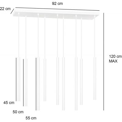 Lampa wisząca x8 W czarna 5529 Emibig Selter