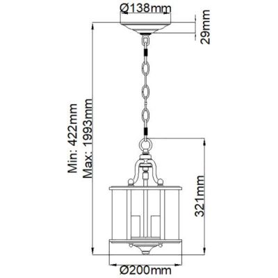 Lampa wisząca 3x60 W mosiądz HKGENTRYPSPB Elstead Lighting Gentry