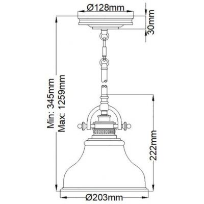 Lampa wisząca 1x60 W mosiądz QZEMERYPSWS Elstead Lighting Emery