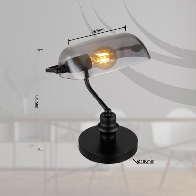Lampa stołowa 1x60 W czarna-przydymiona 2491B Globo Lighting Antique