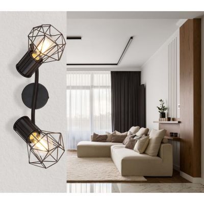 Lampa podsufitowa 2x40 W czarny 540172 Globo Lighting Priska