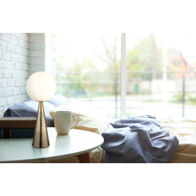 Lampa stołowa 1x40 W biała-mosiądz 21031M Globo Lighting Polina