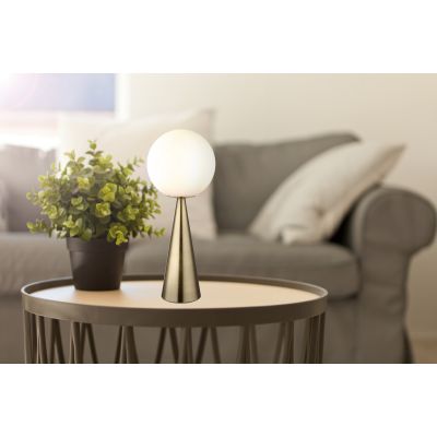 Lampa stołowa 1x40 W biała-mosiądz 21031M Globo Lighting Polina