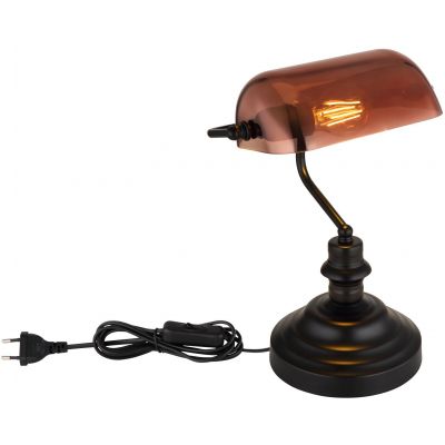 Lampa stołowa 1x60 W czarna-przezroczysta-miedź 2491C Globo Lighting Antique