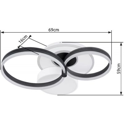 Lampa podsufitowa 1x48 W biała-czarna 4844848SH Globo Lighting Jack