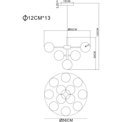 Lampa wisząca powyżej 6x5 W biała-nikiel 5614313N Globo Lighting Grappy
