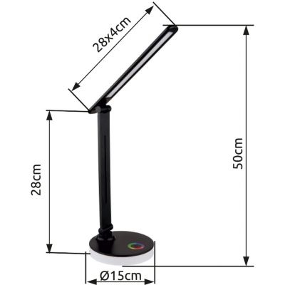 Lampa biurkowa 2x5 W czarna 58445B Globo Lighting Geraldo