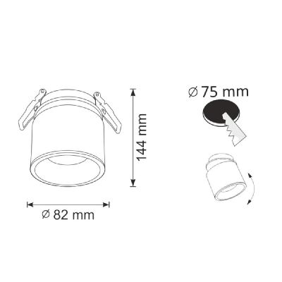 Lampa podsufitowa 1x10 W biała 314215 Goldlux Haron