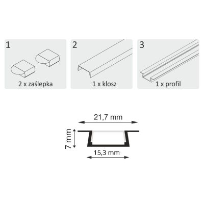 Profil do taśmy LED 316127 Goldlux