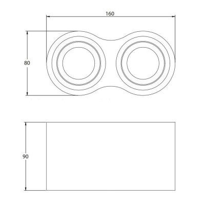 Lampa podsufitowa 2x20 W biała OSAVB80160OK210 GTV Aveiro