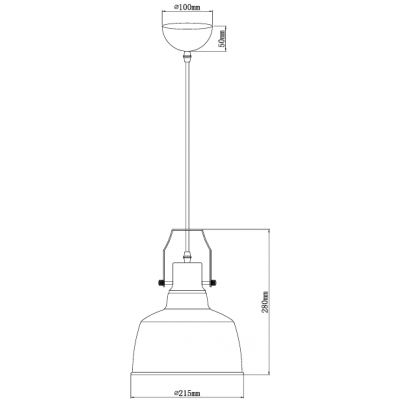Lampa wisząca 1x40 W czarna OSMON11DEC GTV Monroe