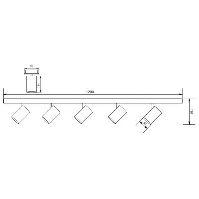 Lampa podsufitowa 5x20 W biała OSVEN20WO500 GTV Veneto