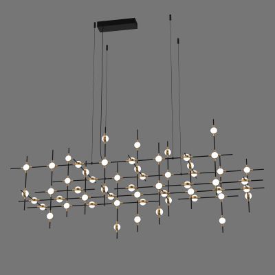Lampa wisząca x132 W czarna-złota MD1800106755ABG Italux Provenza