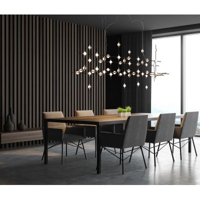 Lampa wisząca x132 W czarna-złota MD1800106755ABG Italux Provenza