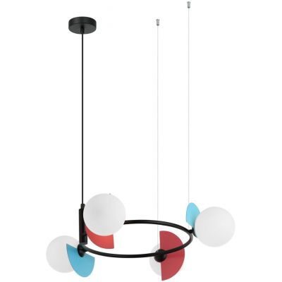 Lampa wisząca 4x25 W różowa-niebieska-pomarańczowa PND374824RMLTI Italux Nauti