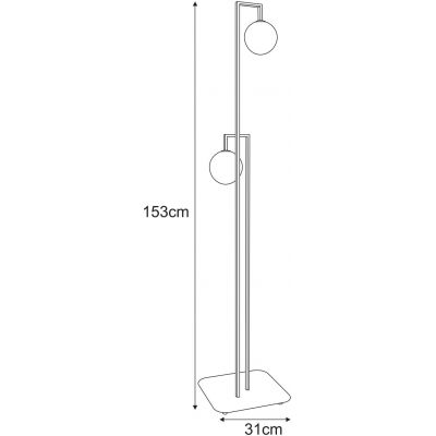 Lampa stojąca 2x10 W czarna-przezroczysta K5764 Kaja Parma