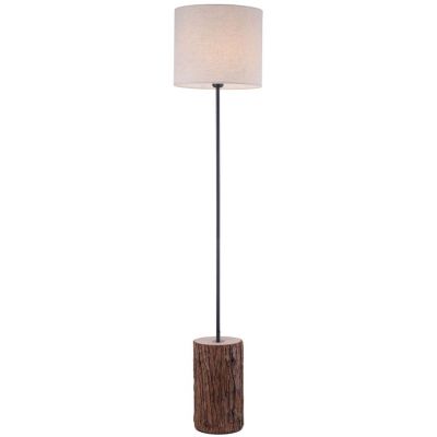 Lampa stojąca 1x40 W czarna-drewno-beżowa 1123479 Just Light Bark