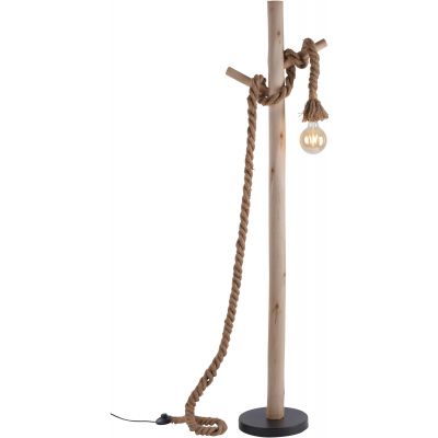 Lampa stojąca 1x40 W czarna-drewno-brązowa 1548418 Just Light Rope
