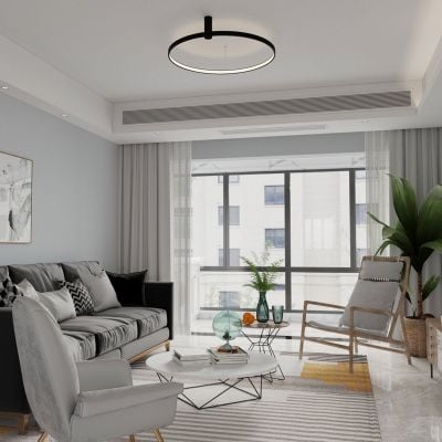 Lampa podsufitowa 1x35 W czarna LP9091CSBKCCT Light Prestige Ring