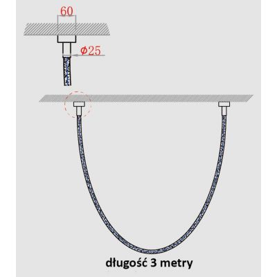Lampa wisząca 1x73 W biała LP6423M Light Prestige Rope