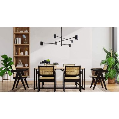 Lampa podsufitowa 6x50 W czarna LP7316PBK Light Prestige Snow