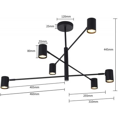 Lampa podsufitowa 6x50 W czarna LP7316PBK Light Prestige Snow