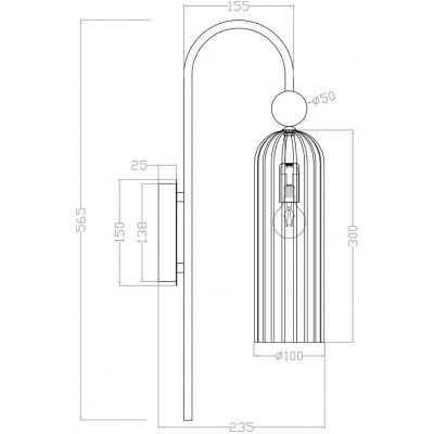 Kinkiet 1x40 W złoty-bursztynowy LP9391WAMBER Light Prestige Piega