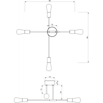 Lampa podsufitowa 4x60 W czarna 3906 Luminex Flame