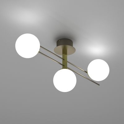 Lampa podsufitowa 3x15 W biała-czarna-złota 4559 Luminex Satelit
