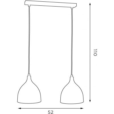 Lampa wisząca 2x60 W biała 6222 Luminex Noak