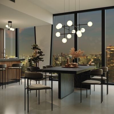 Lampa wisząca powyżej 6x5 W biała-czarna 7630 Mantra Cellar