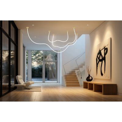 Lampa wisząca 1x50 W biała-złota MSE1501100443 Moosee Lasso