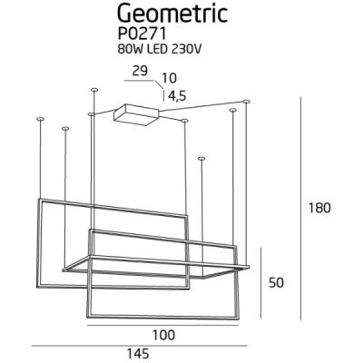 Lampa wisząca P0271D MaxLight Geometric
