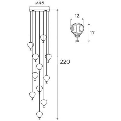 Lampa wisząca powyżej 6x6 W biała P0526D MaxLight Palloncini