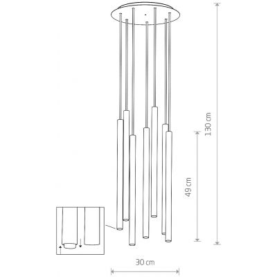 Lampa wisząca powyżej 6x10 W multikolor 10704 Nowodvorski Lighting Laser