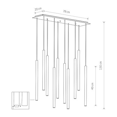 Lampa wisząca powyżej 6x10 W biała 8922 Nowodvorski Lighting Laser