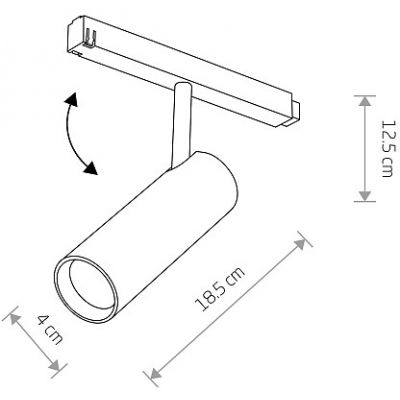 Lampa do szynoprzewodów 1x9 W biały 11645 Nowodvorski Lighting LVM
