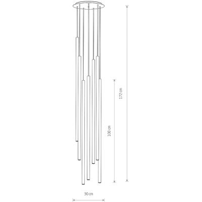 Lampa wisząca powyżej 6x10 W czarna 7667 Nowodvorski Lighting Laser