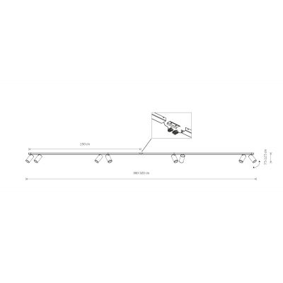 Lampa podsufitowa x10 W czarna 7698 Nowodvorski Lighting Mono