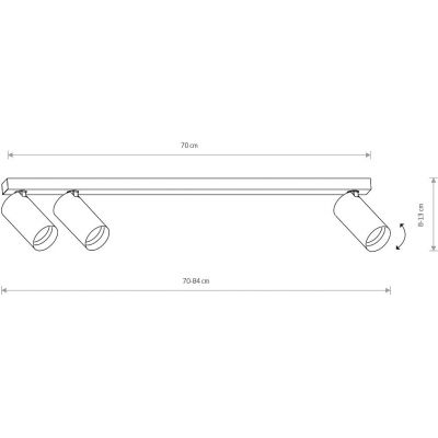 Lampa podsufitowa 3x10 W czarna 7842 Nowodvorski Lighting Mono