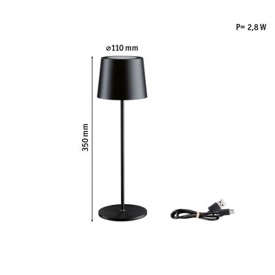 Lampa stołowa 1x2.8 W czarna PL76996 Paulmann Gilo