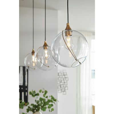 Lampa wisząca 1x60 W mosiądz-przezroczysta QNSKYE1P Quintiesse Skye